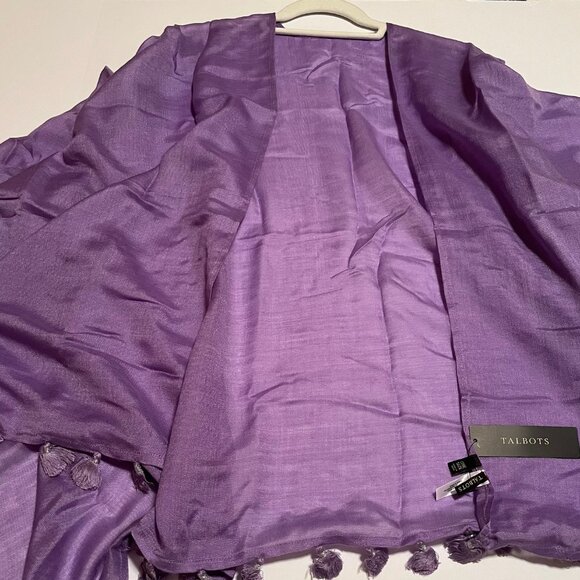 Talbots NWT Silk & Wool Blend Wisteria Wrap - Picture 4 of 7